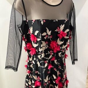 Alex Marie Elegant Size 6 Women’s Black and Pink Goth Dress Black Sleeve Lacing